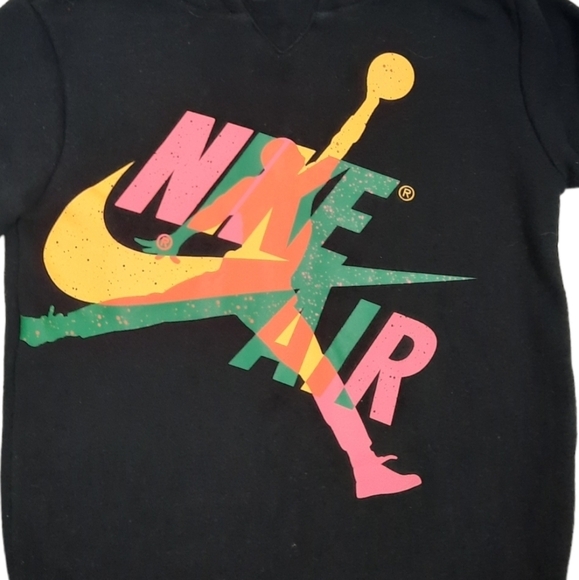 Jordan Retro Hoodie Sweatshirt Black & Neon Streetwear Size 4T Toddler Unisex - Picture 5 of 5